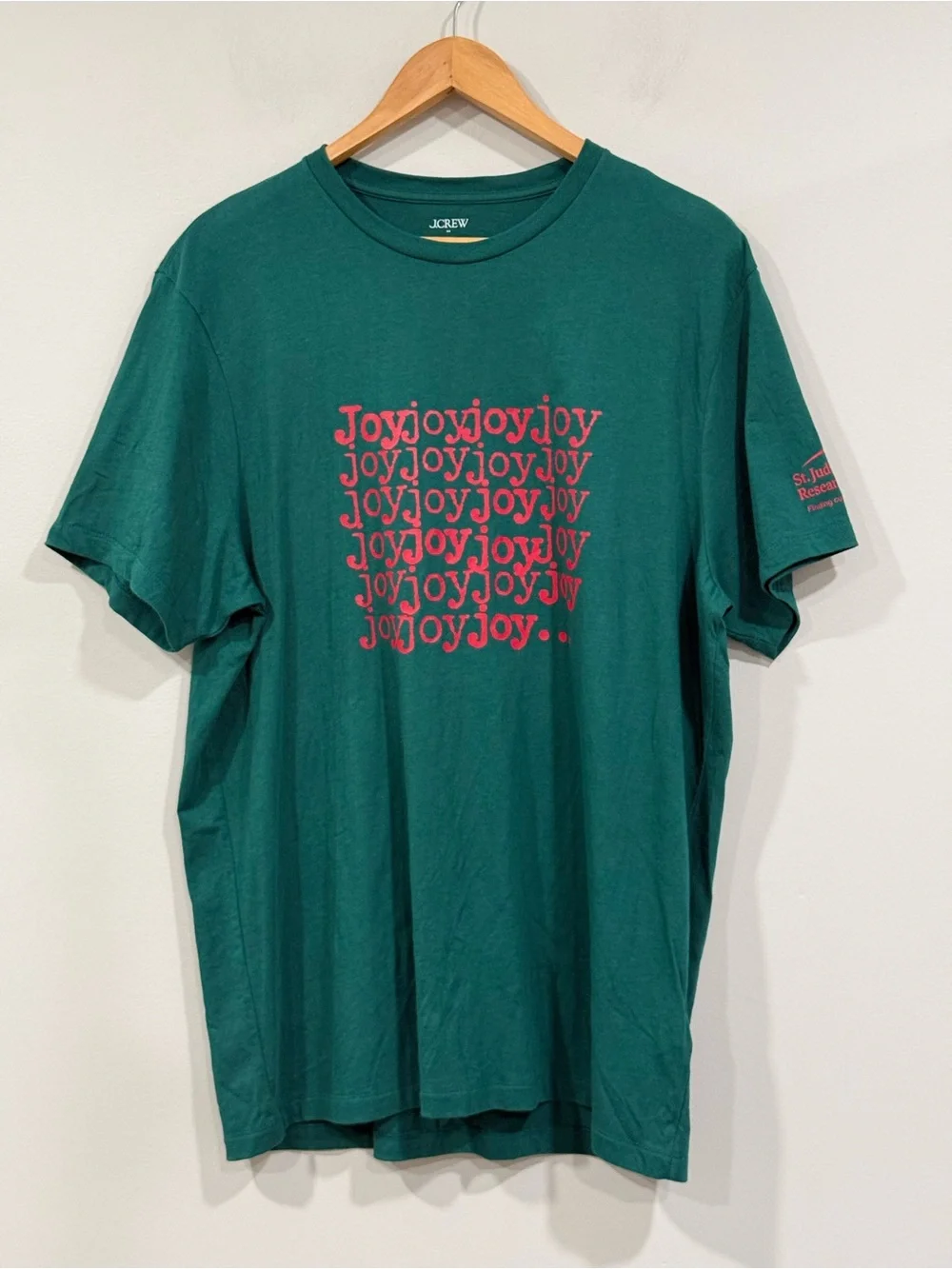 Men's J. Crew Green Short Sleeve St. Jude JOY Graphic Tee XL NWT